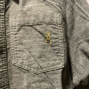 Browning Flannel Shirt, Long Sleeve Solid Color Men’s Medium